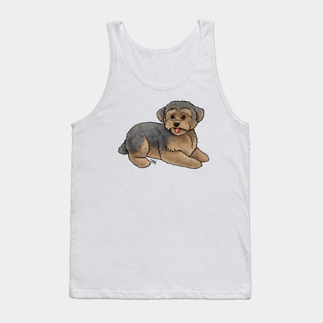 Dog - Yorkipoo - Brown and Blue Tank Top by Jen's Dogs Custom Gifts and Designs